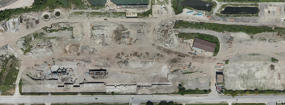 Aerial view of power plant site